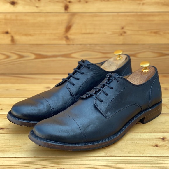 Frye Oliver Oxford Black Leather Cap Toe Lace Up Shoes 84740 Men Size 13‎ D main image 4